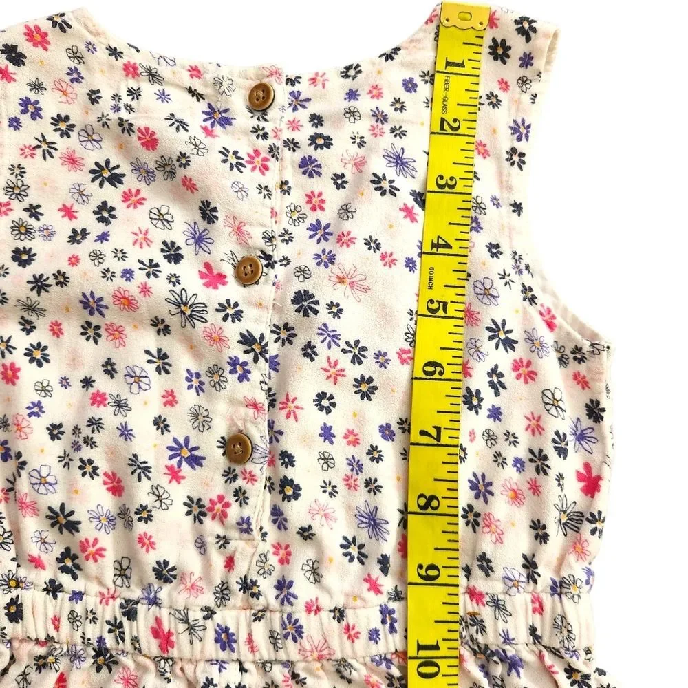 Old Navy Girls' Kids Floral White Sleeveless Lining Romper 100% Cotton Size 5T
